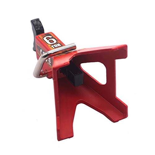 ShareGoo 1/10 RC Scale Model Car Metal 6 Ton RC Car Simulation Jack Stands Lifting Compatible with Traxxas TRX-4 Axial SCX10 Wraith Tamiya CC01 RC4WD D90 1/10 RC Crawler Truck,Red…