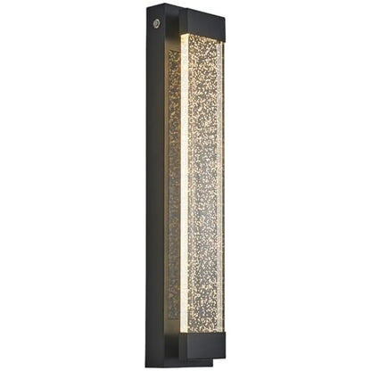 Solar Outdoor Wall Light, Dusk to Dawn LED Exterior Sconce with Bubble Acrylic Shade, Waterproof Modern Wall Lantern for Porch, Patio, Garage, Entryway