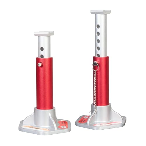 Big RED 3 Ton Aluminum Jack Stands, for Cars, ATV's and UTV's, with 6 Locking Support Pins, Red/Silver, 2 Pack - size: 3 Ton, style: Aluminum