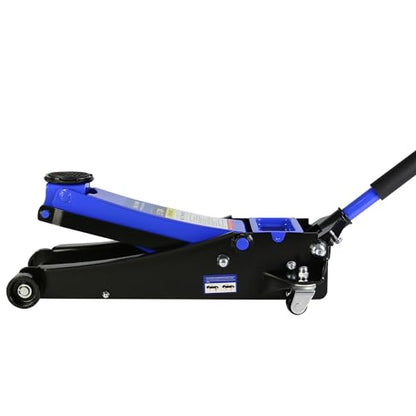 3.5 Ton Low Profile Floor Jack, Heavy Duty With Dual Pistons Quick Lift Pump, Steel Car Adjustable Height 4"-21", Hydraulic Trolley 7000 LBS Capacity, Blue - color: Blue - 3.5 Ton(Dual Pump), Lift 4"-21"