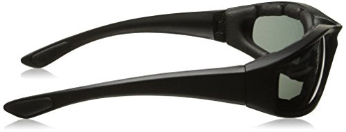 MF MotoFrames Payback Padded Motorcycle Sunglasses Black Frames - color: Black Frame/Polarized Smoke Lens