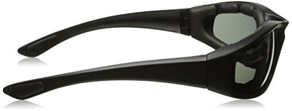MF MotoFrames Payback Padded Motorcycle Sunglasses Black Frames - color: Black Frame/Polarized Smoke Lens