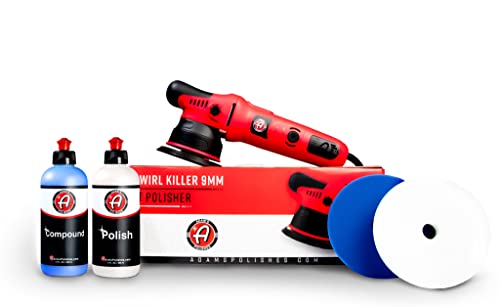Adam's Polishes Medium Fine Grade Clay Bar & Polish Bundle - Includes 9mm Car Polisher, Detail Spray, Clay Bar, Polish, Compound, Polishing Pads & Microfiber Detailing Towels