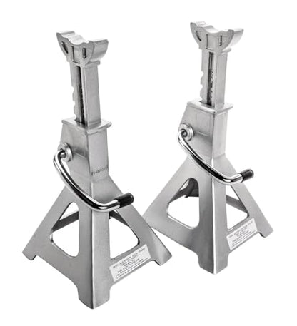 JEGS Aluminum Jack Stands | 3-Ton Capacity | Lightweight | Adjustable Height From 11 1/2 to 16 1/2 Inches | 1 Pair Per Package | Aluminum Jack Stands for lightweight alternative to steel jack stands; aluminum and steel construction