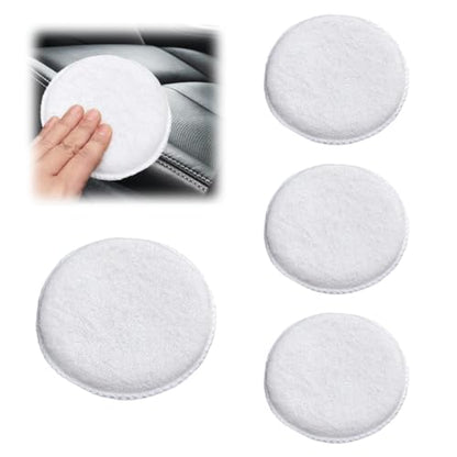 Car Microfiber Wax Applicator Pad, Soft Auto Buffing & Detail Cleaning Foam Pads, 4.85" Diameter Round Wash Sponge for Applying Wax, Balms, Oils, Cleaning Leather & More (4PCS) - size: 4PCS