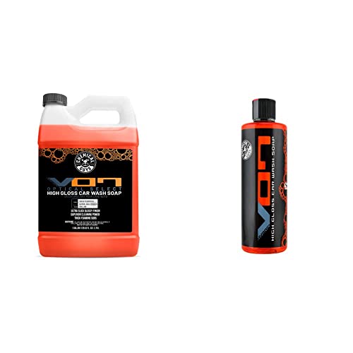 Chemical Guys CWS_808 Hybrid Foaming High Gloss Car Wash Soap & Refill Kit, 2 Bottles - (1) 16 oz and (1) Gallon (Works with Foam Cannons, Foam Guns or Bucket Washes) 144 oz
