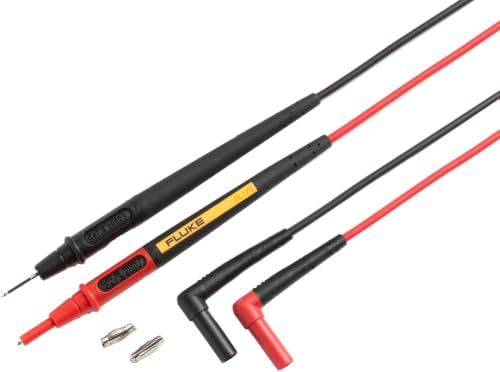 Fluke TL175E TwistGuard Double Insulated Silicone Test Lead Set with Removable 4mm Lantern Tips, 2mm Diameter Probe Tips (Pack of 5) - size: 56.5" (Pack of 5)