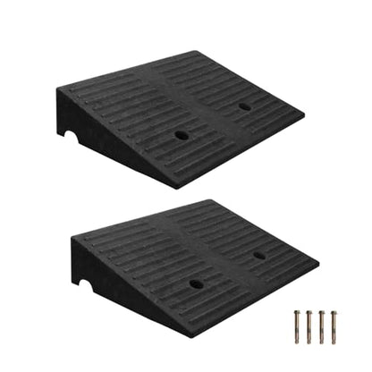 Curb Ramp 5 inch Rise Curb Ramps for Sidewalks Rubber 2 Pcs Driveway Ramps for Low Cars Curb Ramps for Driveway,Shed,Wheelchair 7000lbs Powersport Loading - size: 5"inch