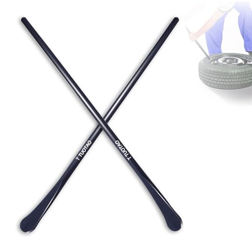 2 PCS 30" 33220 Heavy Duty Tire Iron Set - Solid Steel Tire Spoons for Semi Trucks, Cars, Motorcycles, ATVs & Farm Equipment - Heat Treated, Rust Proof, Non-Slip Grip - Roadside Emergency Tool Kit