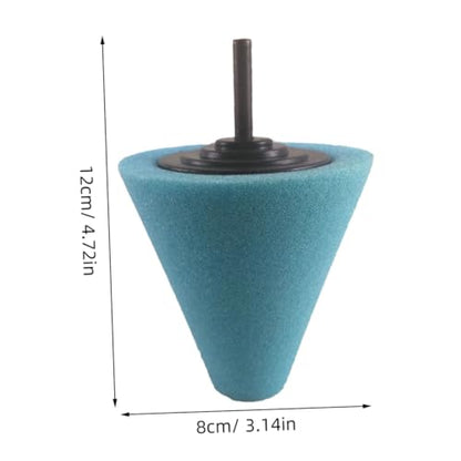 GLEAVI Automotive Cone-Shaped Buffing Pads for Car Wheel Hub Cleaning Long-Lasting Reusable Sponge Polishing Tool for Reach Areas Light Blue