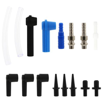 Veemoon 16pcs Brake Bleeder Connector Accessories Blue Brake Bleeder Fluid Adapter Kit Universal Auto Brake Pump Exchange Tool Brake Fluid Replacement Master Bleeder Cylinder Changer Modification
