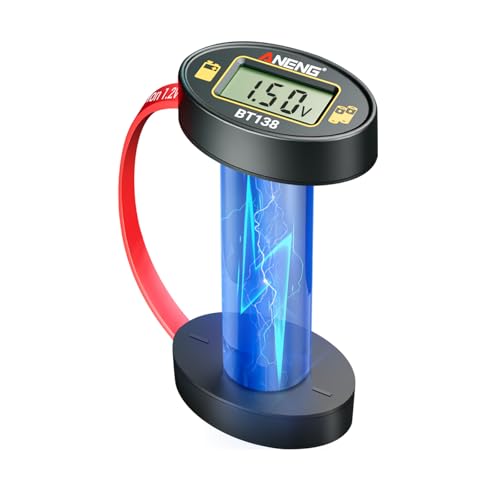 ANENG BT138 Portable Battery Tester for Universal AAA,AA,C,D,9V,F,6F22 Batteries,1.5V/3V Button Batteries Detector,LCD Display Voltage Power Checker,Compact Design for Home & Travel - color: Red