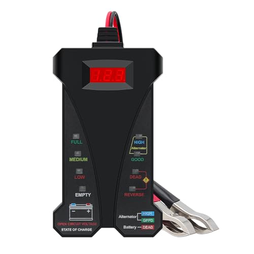 J805 Charging System Analyzer, 12V Digital Car Battery Tester for Car Truck Motorcycle SUV ATV RV and Boat