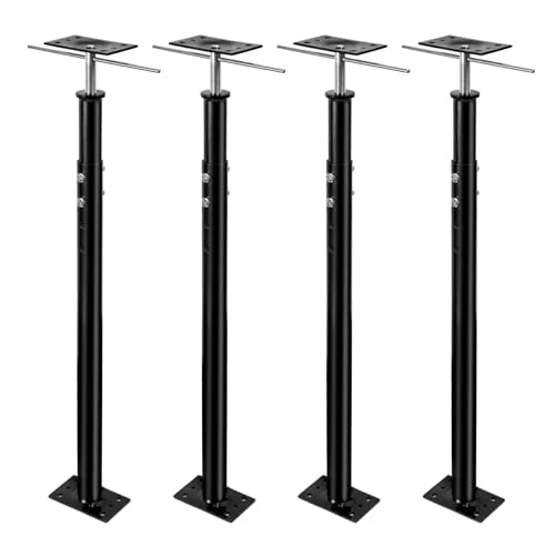 31"-63" House Floor Jack, 4 Pack House Jacks for Lifting and Leveling, 18000 lbs Max Load Capacity Per Unit, Floor Jack Post Pole Jacks, Adjustable Support Beam Basement Leveling House Jack - color: Black, size: 31-63 Inches(4 Pack)