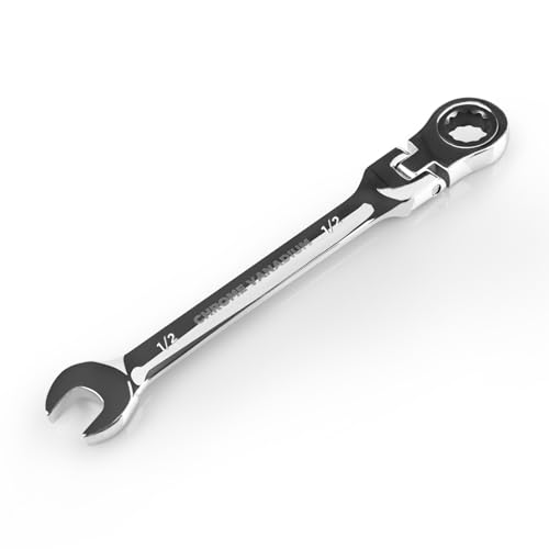Egofine 1/2 Inch Ratchet Wrench Flex Head, Ratcheting Combination Wrench SAE, Industrial Grade Gear Spanner with 12 Point Box End, 72-Teeth Ratchet, Chrome Vanadium Steel - style: 1/2"