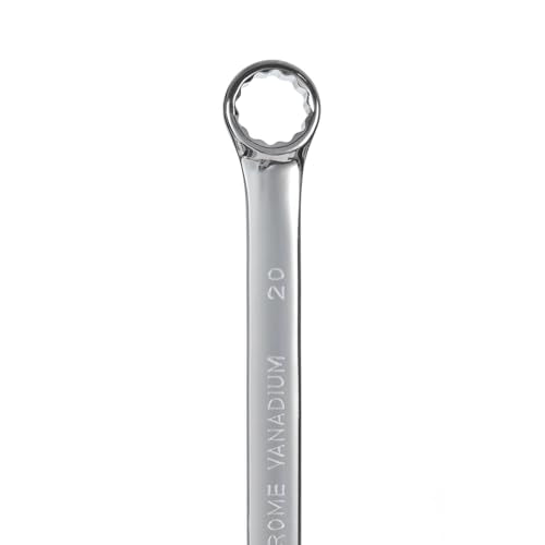 BLACK CANYON Metric 20mm Combination Wrench, 12-Point Box End & Hex Opening Design, Polished Steel - size: 20 mm