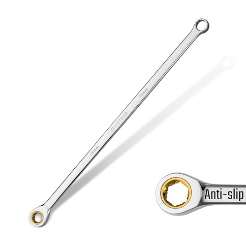 DURATECH 15mm Extra Long Anti-Slip Ratcheting Wrench, Double Box End Wrench, 12-point, Metric, CR-V Steel - size: 15mm
