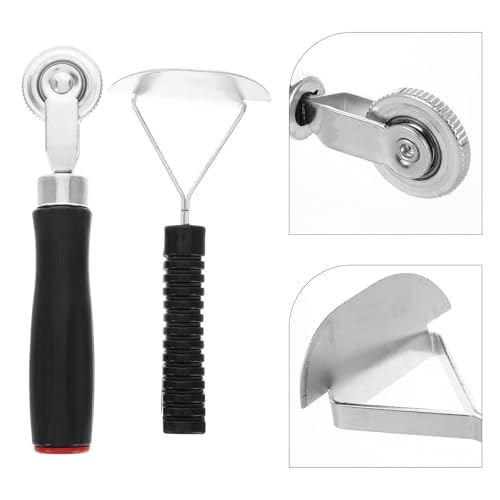 2pcs Tire Patch Repair Tools Kit with Sturdy Plastic and Metal Roller Scraper for Car and Truck Tires