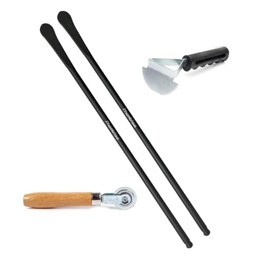 2PCS Tire Spoons, Tire Mount and Demount Iron ,33220 Mt and Demount Spoon, 30 in, 3/4 in , Tire Patch Roller, Scraping Cutter , Tire Iron Suitable for Changing Tires on A Wide Range of Vehicles.