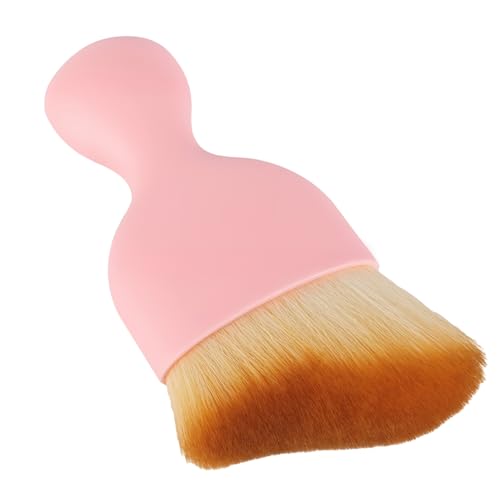 Car Detailing Brush, Soft Bristle Cleaning Brush, Scratch-Free Auto Duster Tool for Dashboard, Air Vents, Leather & Interior Cleaning (Pink&Brown) - color: Pink&Brown