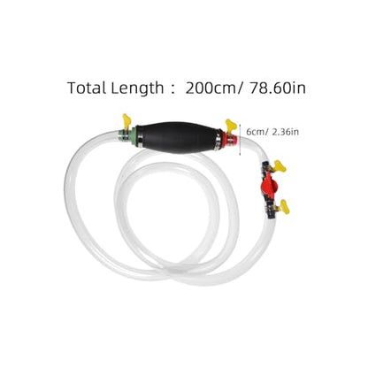 Gas Siphon Kit Hand Pump with Rubber Hose and Iron Switch for Extracting Gasoline and Oil in Emergency Situations, Portable Gasoline Transfer Pump for Car Use,