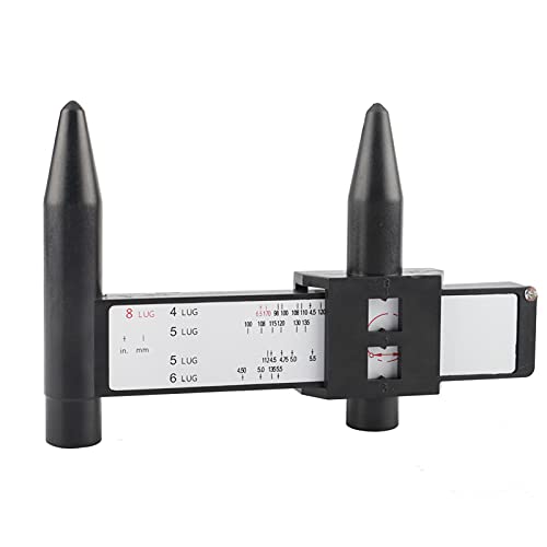 Wheel PCD Gauge, Rim Bolt Pattern Measuring Tool, PCD Ruler, Lug Bolt Pattern Gauge for 4 5 6 8 Holes Sliding Caliper