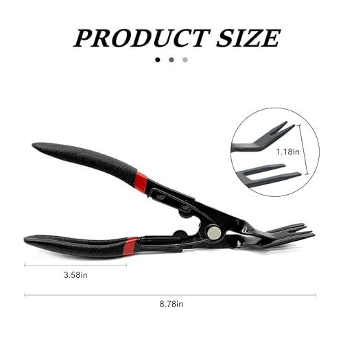Panel Clip Removal Plier, Automotive Door Panel Upholstery Trim Clip Removal Tool, Remove Push Pin and Press in Trim Clip Fasteners Lift Action Plier (Black) - color: Black