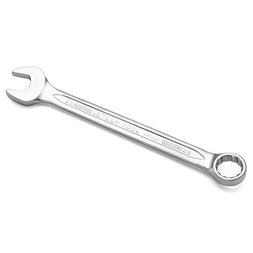 Jetech 23mm Combination Wrench - Industrial Grade, Chrome Vanadium Steel, Sand Blasted Finish, 12-Point Design, 15-Degree Offset, Forged, Heat-Treated, Metric - size: 23mm