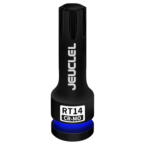 RT14 Spline Bit Socket, 1/2" Drive Spline Hex 6 Point Impact Socket | 3-Inch, Cr-Mo Steel, Lengthen Screwdriver Adapter for Electric Ratchet Wrenches, Fastening Screws, Socket Wrench, Head Drill - size: RT14