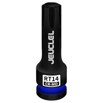 RT14 Spline Bit Socket, 1/2" Drive Spline Hex 6 Point Impact Socket | 3-Inch, Cr-Mo Steel, Lengthen Screwdriver Adapter for Electric Ratchet Wrenches, Fastening Screws, Socket Wrench, Head Drill - size: RT14