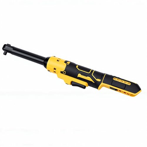 Sanpyl Cordless Ratchet Wrench 3/8 Inch, Electric Ratchet Wrench with 74ft.lbs Torque and 6.3 Inch Extended Head, for Automotive Repair and Tight Spaces, with Adapters and Extension Bar