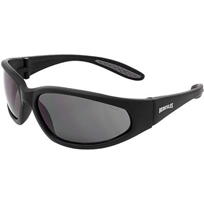 Global Vision Hercules Motorcycle Sunglasses Safety Riding Glasses Anti-Fog ANSI Rated - color: Black Frame/Smoke Lens