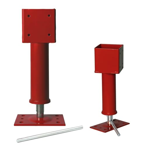 4x4 Screw Jacks, Adjustable Jack Post House Jacks for Leveling Permanent | 14.5" - 18.5" Height Adjust Range, Heavy Duty Floor Jacks Post Crawlspace Shed Lifting Jack, 24000 lbs Max Load Capacity - color: Red, size: 14.5" - 18.5" (1 Pack )