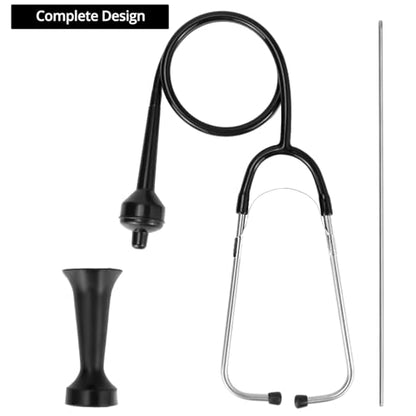 QWORK Mechanics Stethoscope Kit, 3 Piece Automotive Engine Diagnostic Tool with 80mm & 205mm Probes, Extended Handle and Detailed Instructions