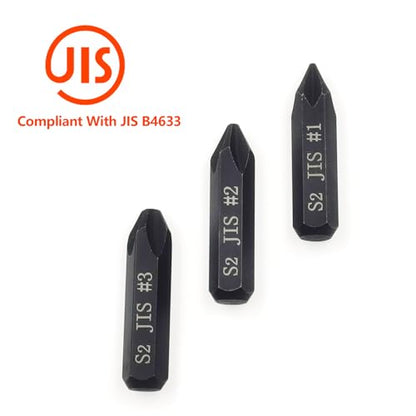 3Pcs JIS Impact Screwdriver Bits and 1Pcs Slotted Impact Bit for Manual Impact Driver, 5/16" Hex Shank, S2 Alloy Steel,36mm Long- Ideal for Japanese Automotive & Motorcycle Repairs (JIS #3x3+SL8) - size: JIS #3x3+SL8
