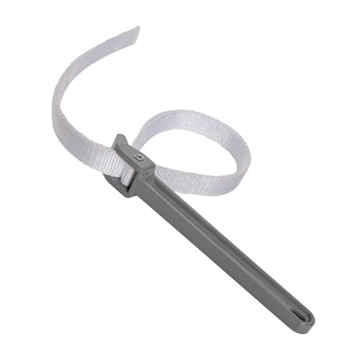 HOMEGOAL 12 Inch Handle Strap Wrench, Adjustable Anti-sliding Pipe Wrench, Oil Filter Strap Wrench, Double Layered Thickened Nylon Strap (Grey) - color: Grey