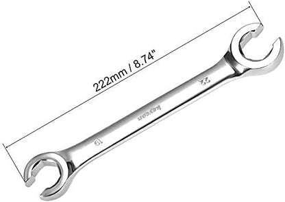 Heyiarbeit Flare Nut Wrench, 19mm x 22mm Metric Double Open End, 1Pcs - size: 19*22mm, style: 1PC