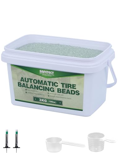Tire Balancing Beads for Motorcycle 6.6 LB, Tempered Glass Balance Beads for Trucks, Trailer, Off-Road, Heavy-Duty Car Wheel Balancer Bead with Tire Tread Depth Gauge - size: 6.6 lb (3 kg)