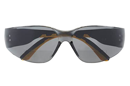 CAT TRACK Safety Glasses with Bifocal Readers, Clear or Smoke Lens, Anti-Fog, +1.0, +1.5, +2.0, +2.5, +3.0 Diopters - color: Smoke, size: +3.0 Diopter