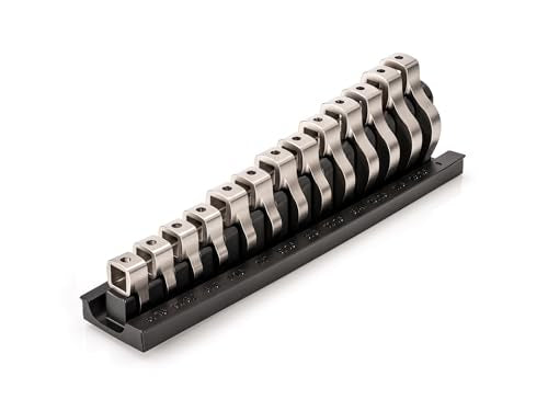 TEKTON 3/8 Inch Drive Flare Nut Crowfoot Wrench Set, 13-Piece | WCF95101 - size: 5/16-1-Inch, style: Rack