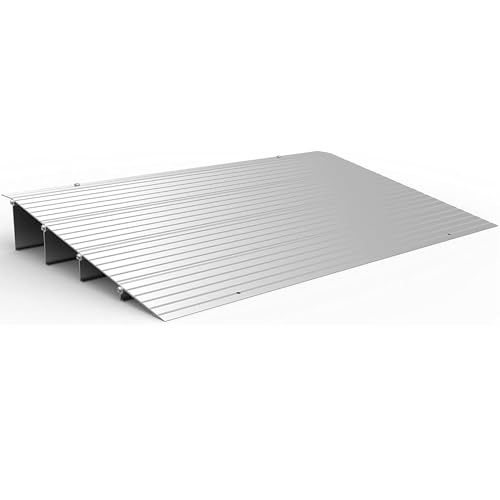 EZ-ACCESS - Threshold Ramps for Doorways - Portable Wheelchair Ramp for Home Steps, Aluminum Door Threshold Sliding Doors, Walker & Wheelchair Access - Adjustable Modular Transitions, 4" Rise - size: 4 Inch
