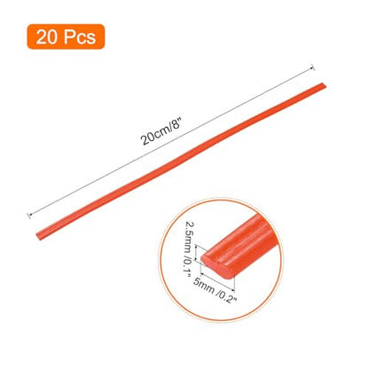 MECCANIXITY 20pcs 8 Inch Plastic Welding Rods PE Welding Strips Welder Rods for Plastic Welder,Car Bumper, Kayak Repair, Red - color: Red, size: 8 Inch