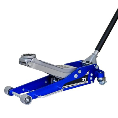 Aluminum Steel Hydraulic Floor Jack 3Ton/6600lbs.Dual Piston Fast Lifting Pump.Horizontal Floor Jack Lifting Range 4.3"-20".Racing Car Jack for MVPs,SUVs and Trucks.Trolley Jack with Extra Saddle - size: 3ton Aluminum Steel（4.3"-20"）