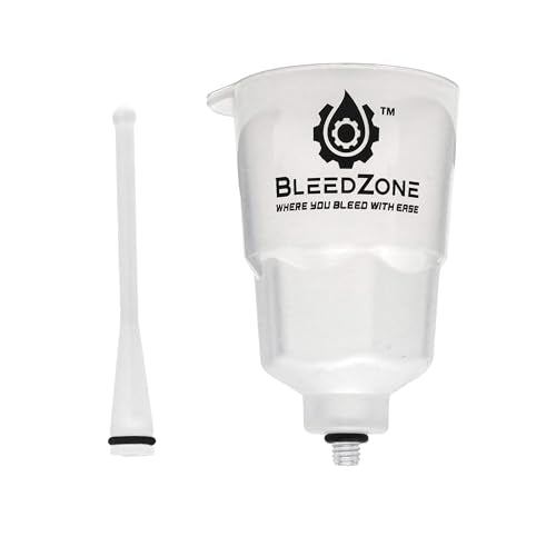 BleedZone Oil Funnel Kit with Stopper for Shimano Hydraulic Brakes, Spill-Free Funnel Compatible with Shimano Brake Bleed Kits for MTB Brakes