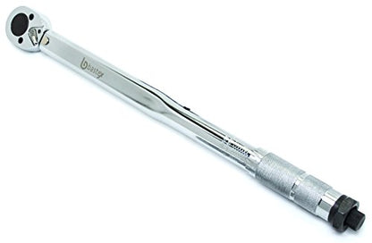 Bastex 1/2 inch Drive Click Torque Wrench, 10~150 ft./lb, CR-V Steel 28-210 Newton Meter with Extension Bar