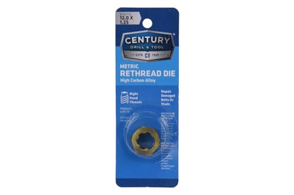 Century Drill & Tool, 92710, 12.0X1.25,Rethreading Die,Tool Set, Thread Repair - size: 12.0 X 1.25
