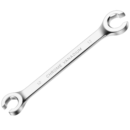 Flare Nut Wrench, 10mm x 12mm Double Open End Metric Wrench for Removing and Replacing Nuts for Automotive Repairs and Household Maintenance - size: 10mm x 12mm