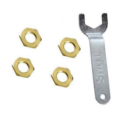 TPMS Service Pack Set with Nut Mounting Wrench Anti-Thief Nuts Tool Repair Kit for Tire Pressure Monitoring System External Sensors Tire Pressure Monitor TPMS Sensor