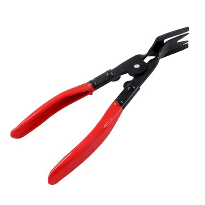 Universal Trim Clip Pliers Removal Tool Red Panel Clip Removal Pliers, Carbon Steel Automotive Push Pin Pliers for Car Door Panel