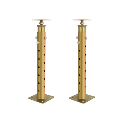 2 Pcs Adjustable Basement Floor Jack, 18"-36” (1'5"-3') Height Range, Floor Joist Screw Jack for Temporary Support Or Leveling, Heavy Duty House Floor Jack Height Capacity 5570lbs (2 Gold Jacks)